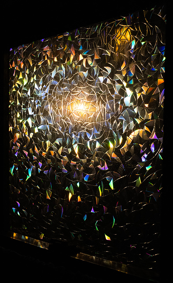 Dark Abstract Color Photo With Many Bright Colored Lights.